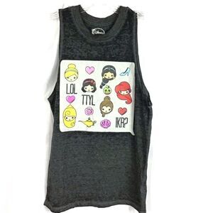 Disney Princess Burnout Sleeveless Gray Top Small